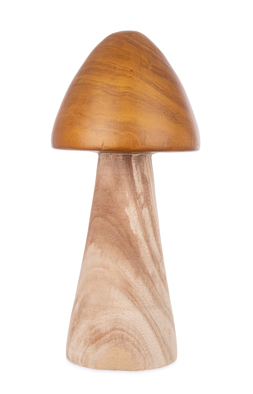 Artwork Decoratiune maro din lemn 39 cm Derik Mushroom Bizzotto