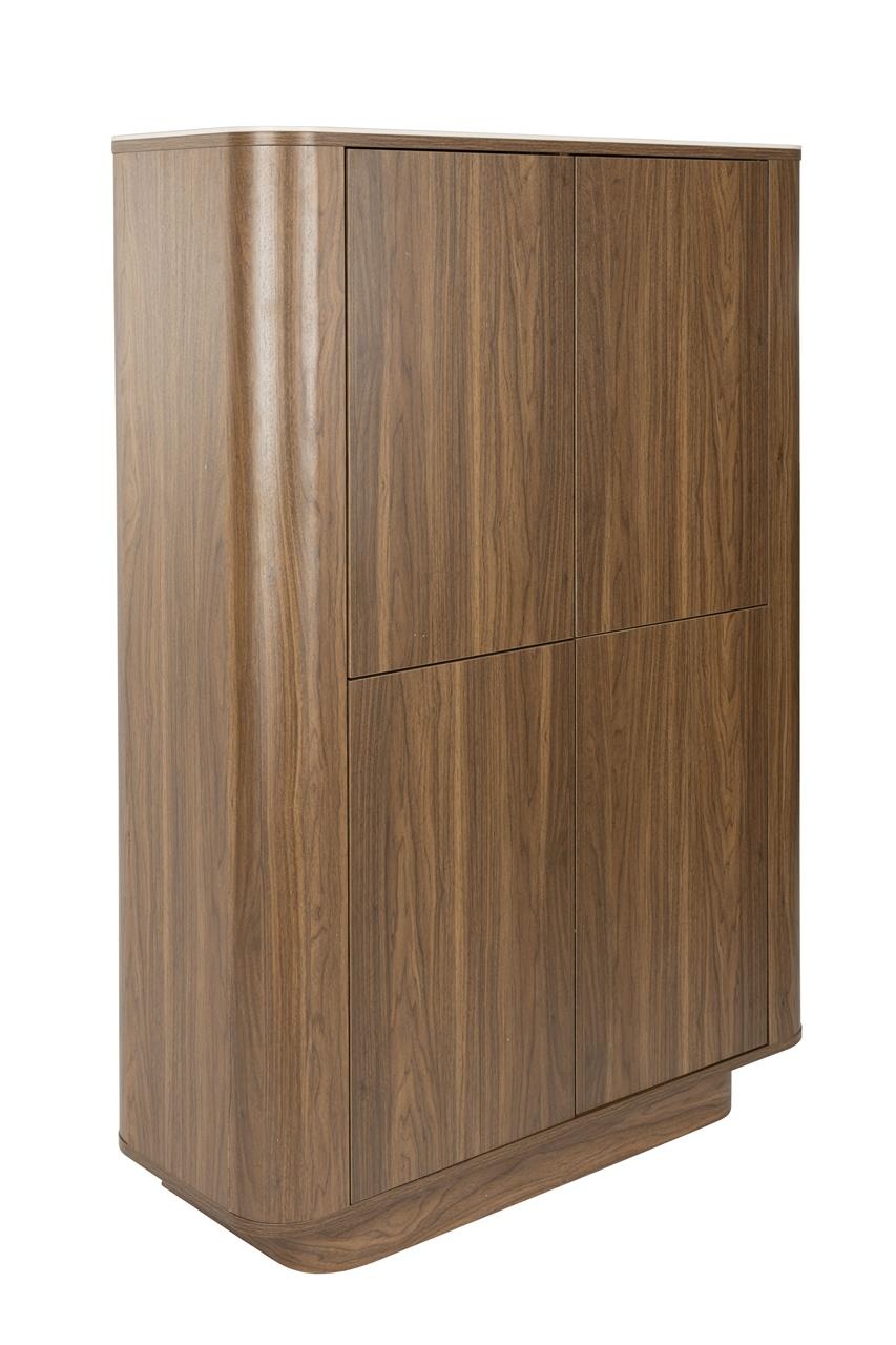 Furniture Dulap maro din lemn 140 cm Almira Walnut The Home Collection