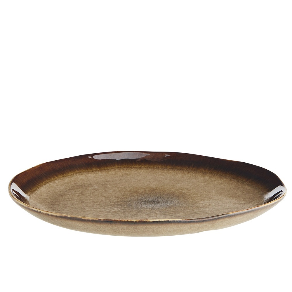 Plates Farfurie intinsa maro din ceramica 27 cm Alice Madam Stoltz