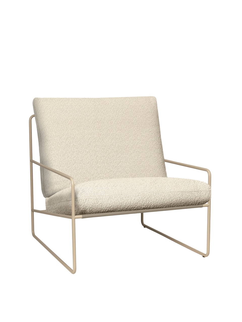 Furniture Fotoliu exterior alb antic/crem din textil Desert Boucle Ferm Living