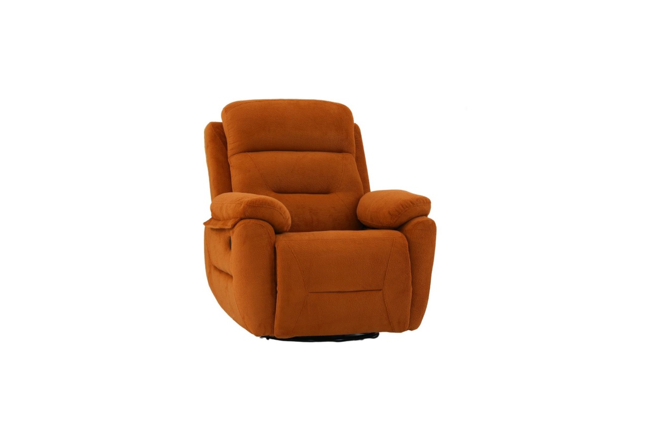 Chairs Fotoliu recliner maro caramiziu din textil Comfort Manuel The Home Collection
