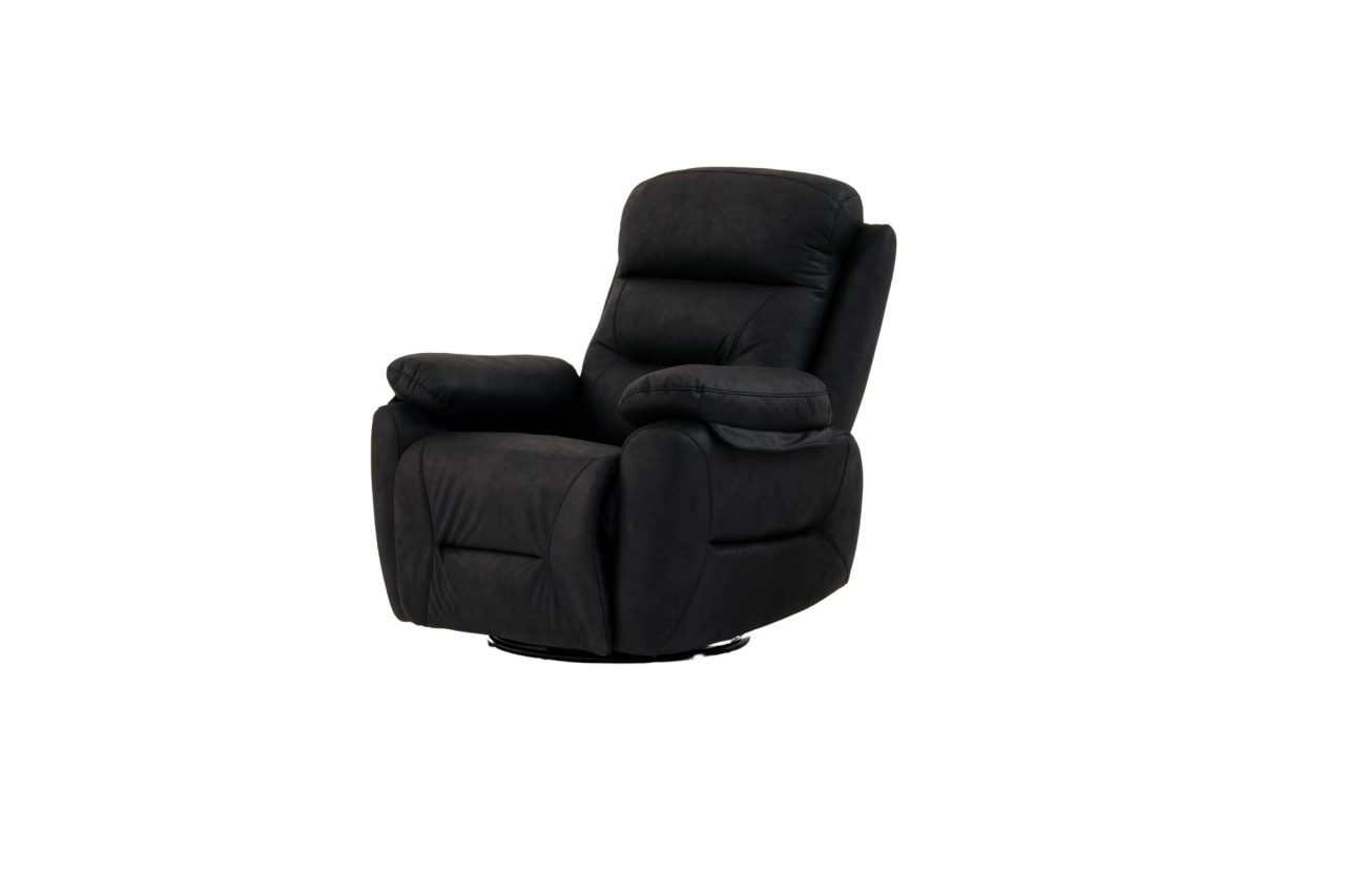 Chairs Fotoliu recliner negru din textil Comfort Manuel The Home Collection
