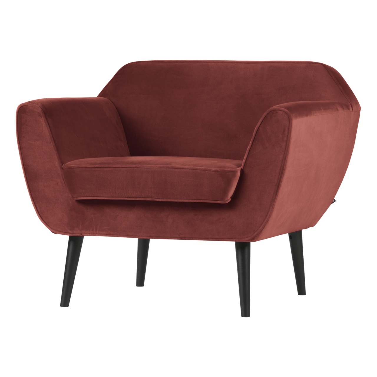 Chairs Fotoliu rosu burgund din catifea Rocco Woood