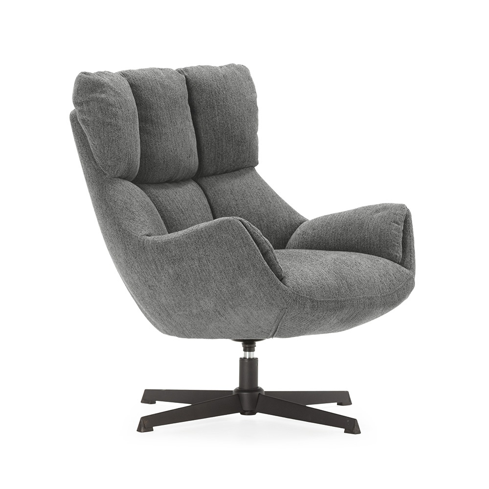 Quiet Object Fotoliu rotativ gri din textil Odette Quiet Object