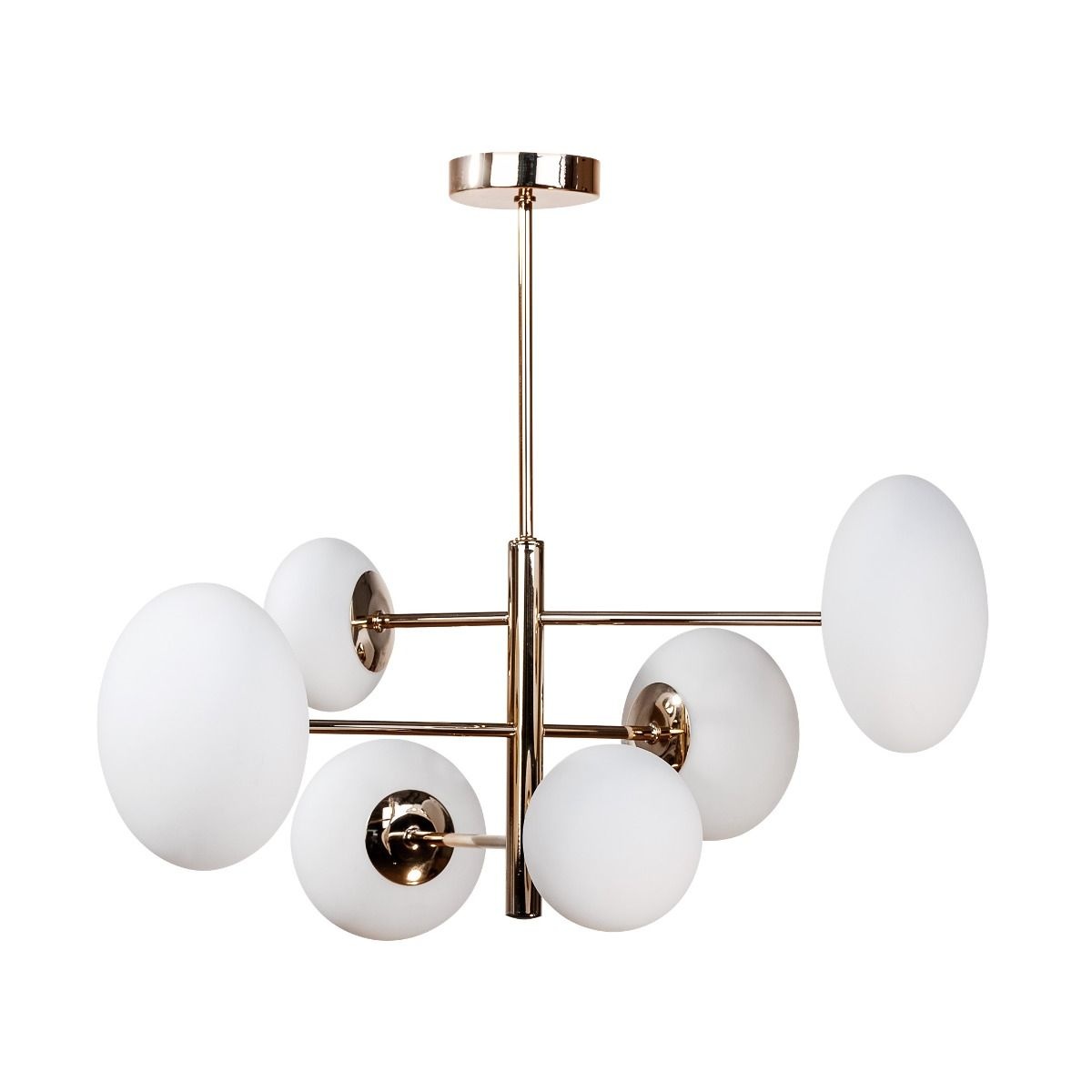 Lighting Fixtures Lustra aurie/alba din metal cu 6 becuri Omi Zuma Line