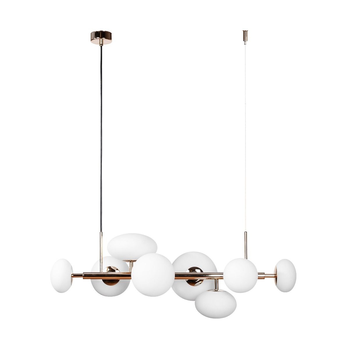 Lighting Fixtures Lustra aurie/alba din metal cu 8 becuri Omi Zuma Line