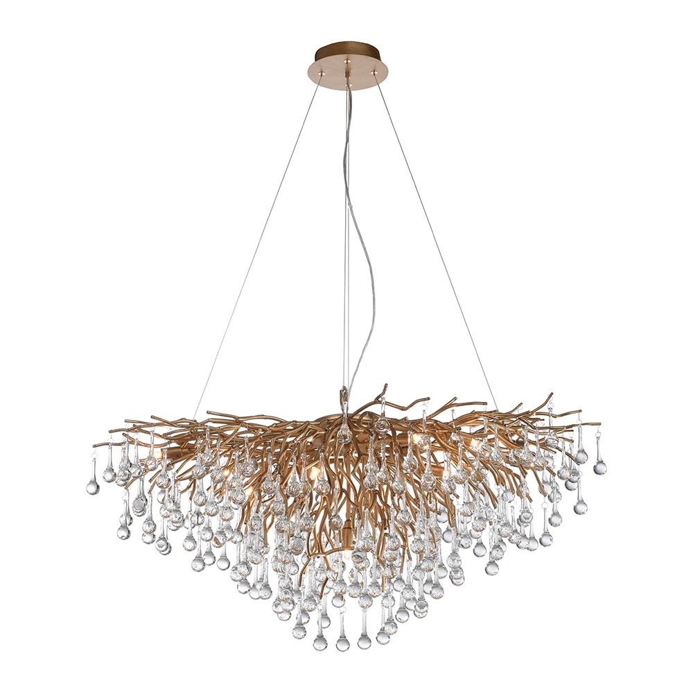 Chandeliers Lustra aurie din metal cu 10 becuri Iicicle Zuma Line