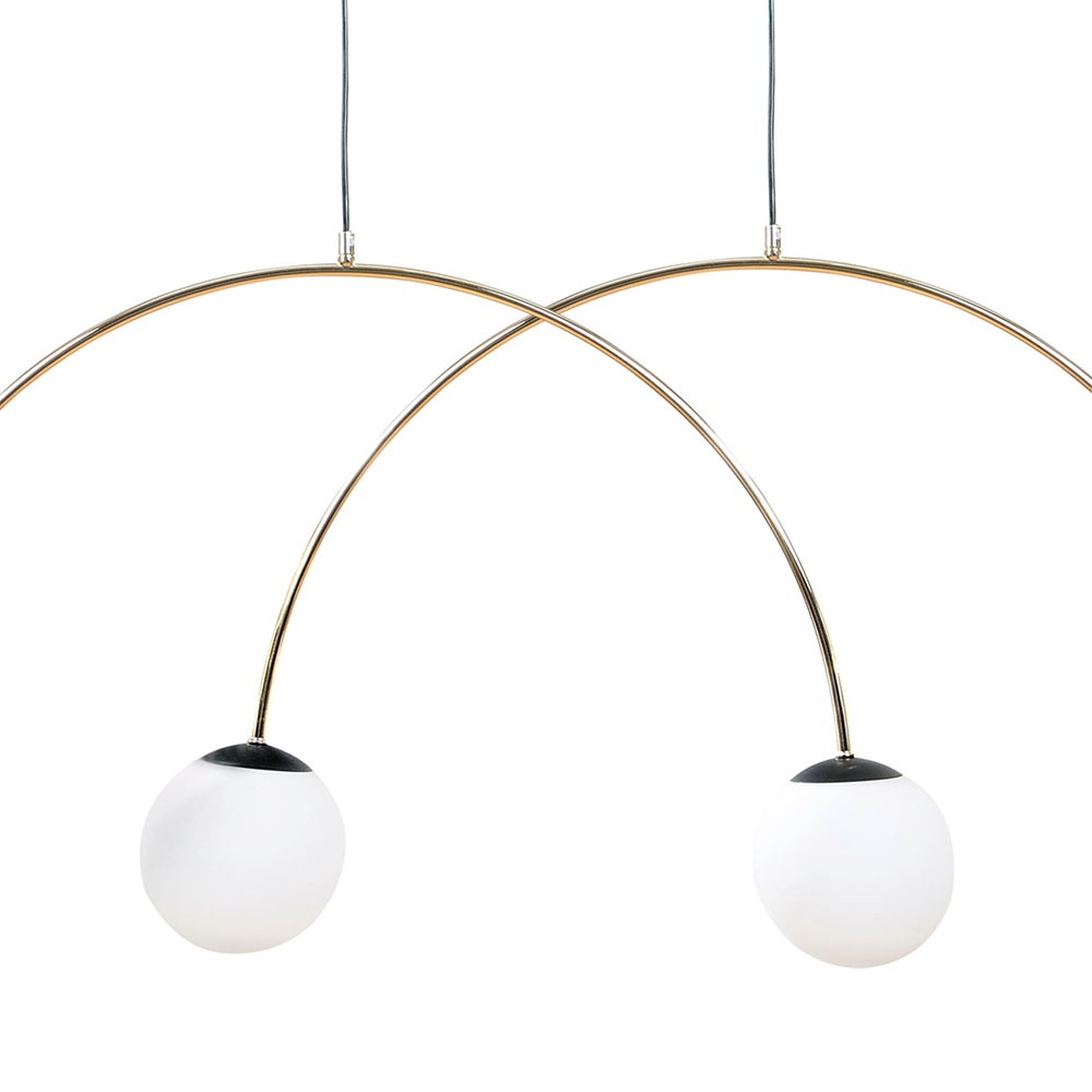 Lighting Fixtures Lustra aurie/neagra din metal cu 4 becuri Bow Zuma Line