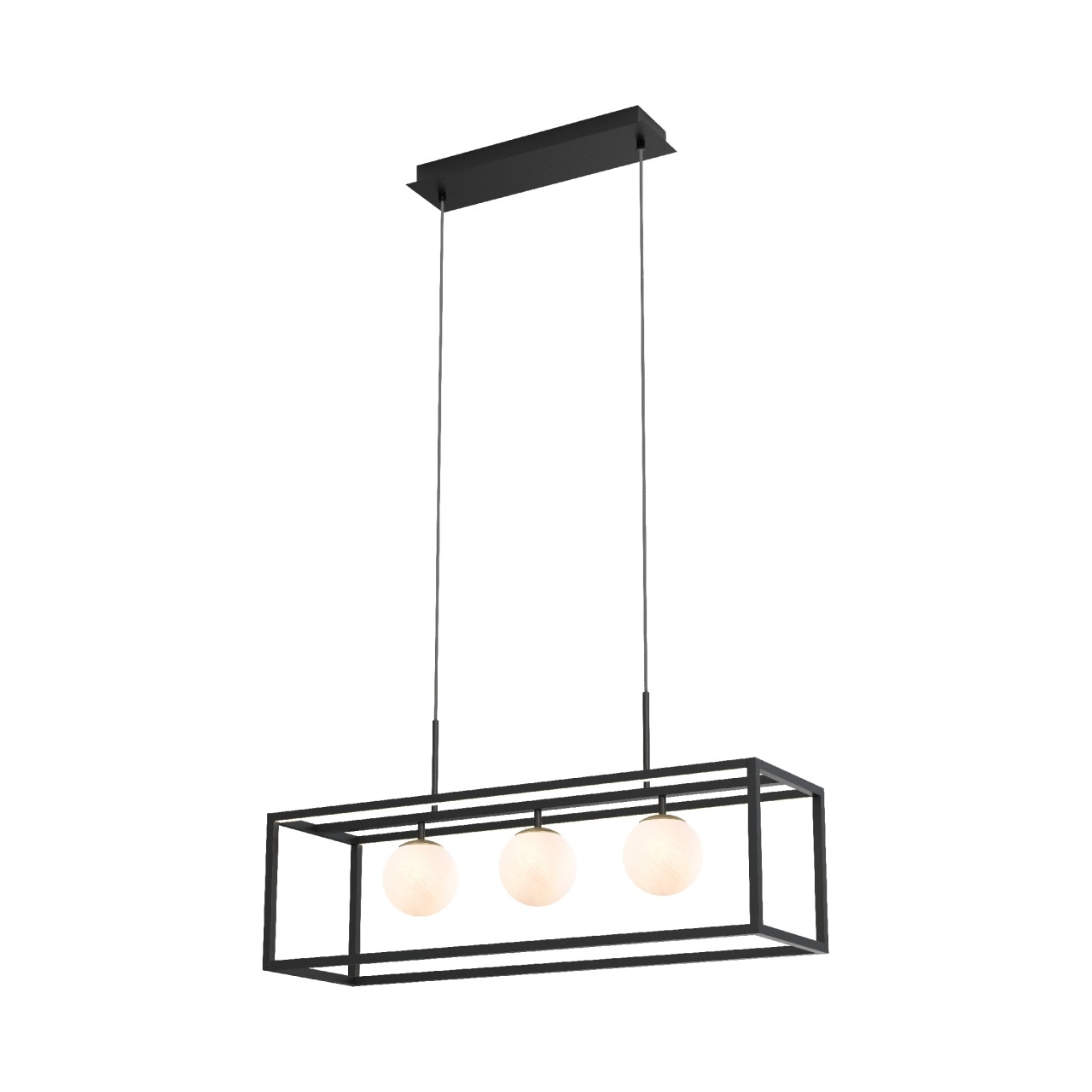 Lighting Fixtures Lustra neagra din metal cu 4 becuri Piro Zuma Line