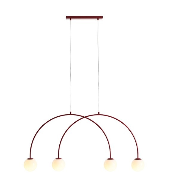 Lighting Fixtures Lustra rosie din metal cu 4 becuri Una S Aldex