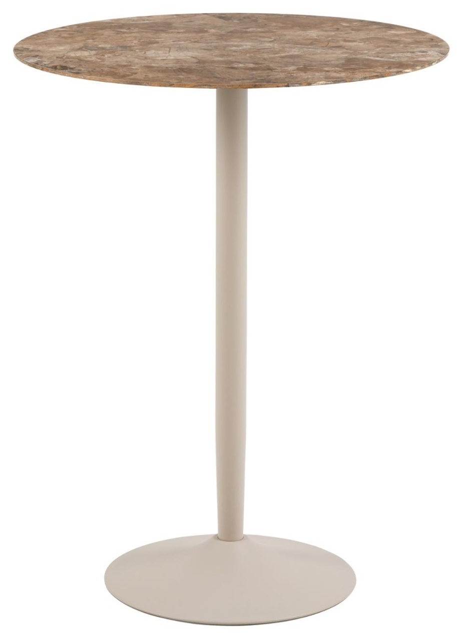 Quiet Object Masa bar maro/crem din metal 80 cm Malta Quiet Object