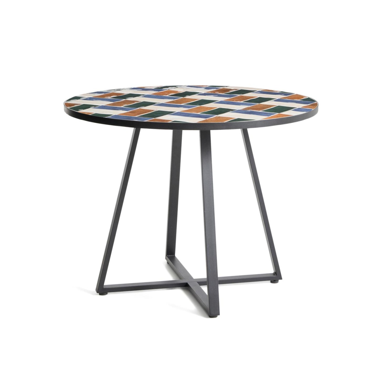 Outdoor Furniture Masa dining exterior multicolor din metal 120 cm Tella Kave Home