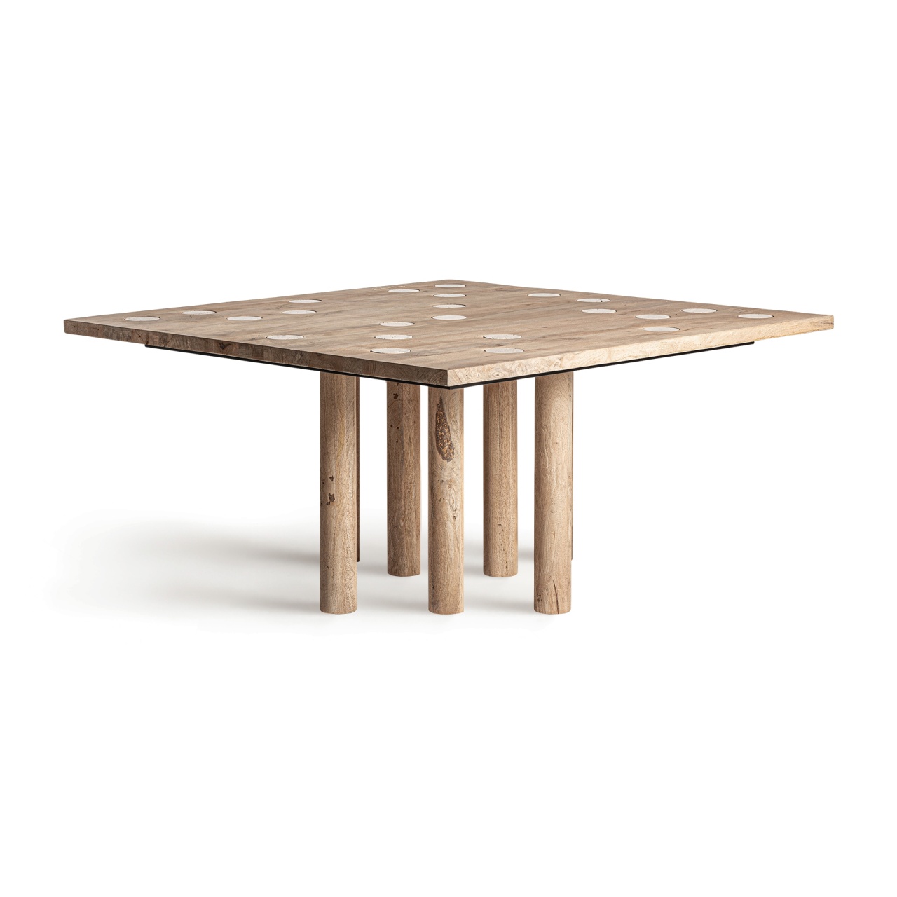 Kitchen & Dining Room Tables Masa dining maro deschis din lemn 150x150 cm Jaquard Vical Home
