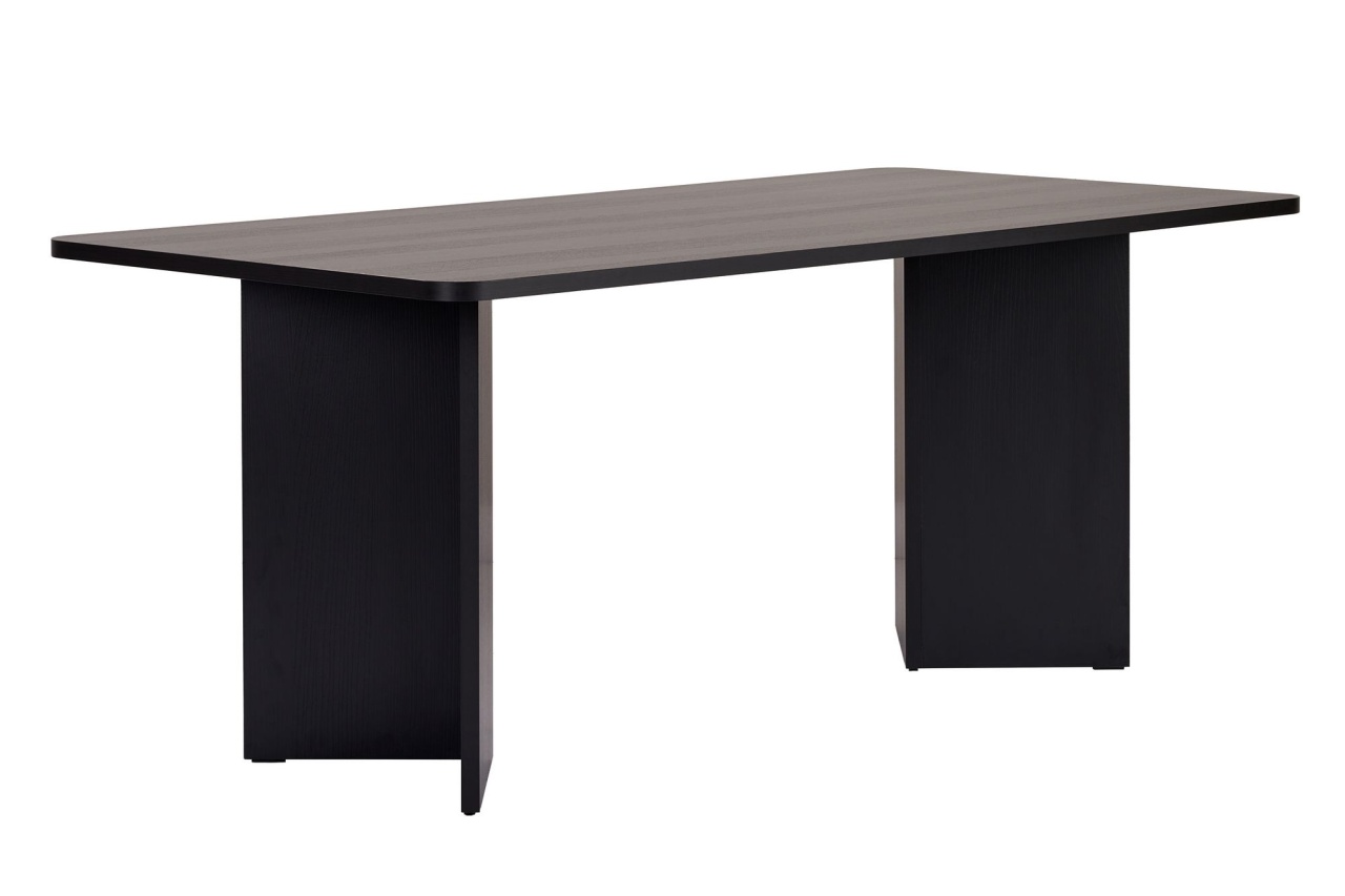 mobila dining Masa dining neagra 90x180 cm Linza Nordure