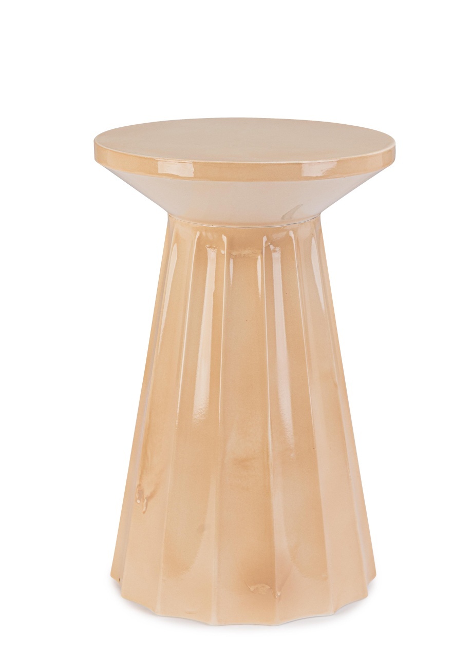 Coffee Tables Masa laterala bej din metal 30 cm Hedym Bizzotto