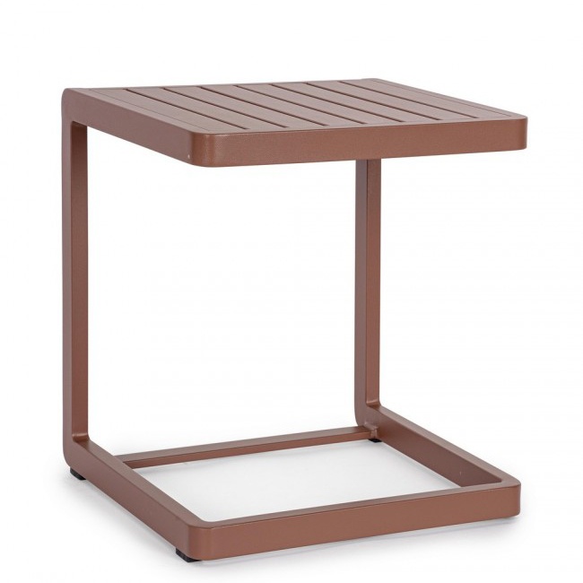 Outdoor Furniture Masa laterala exterior maro din metal 40x40 cm Konnor Bizzotto