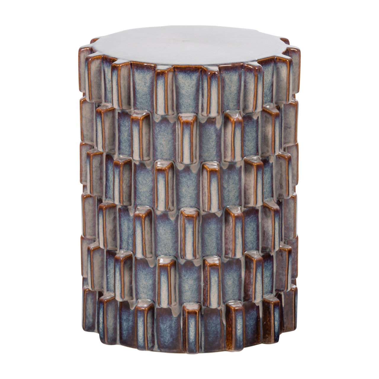 Accent Tables Masa laterala gri/albastra din ceramica 35 cm Axu Woood