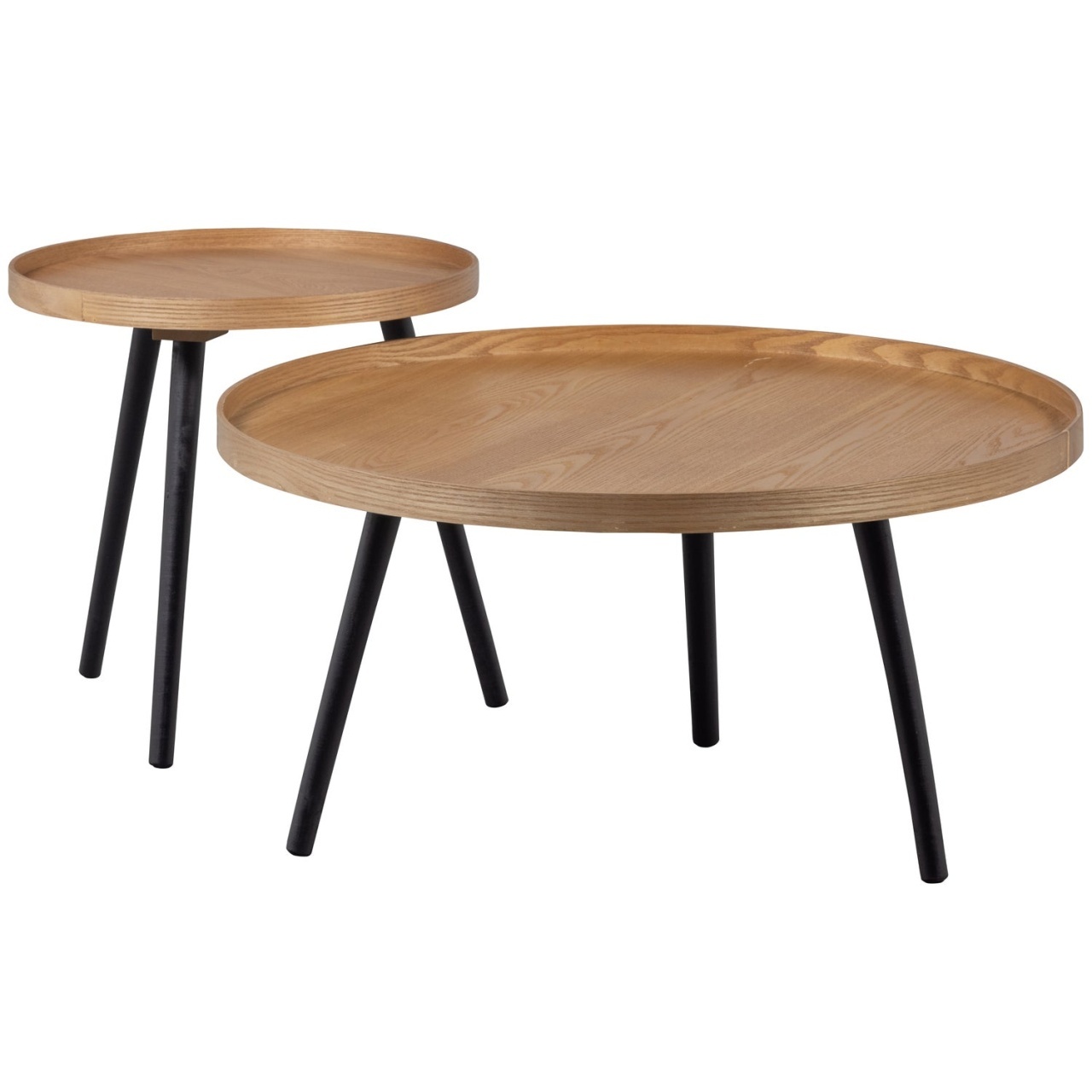 Accent Tables Masa laterala maro/neagra din lemn 60 cm Meza Woood