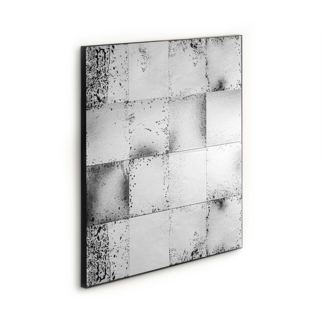 oglinda decorativa Oglinda decorativa argintie/neagra din metal 112x112 cm Style Vical Home