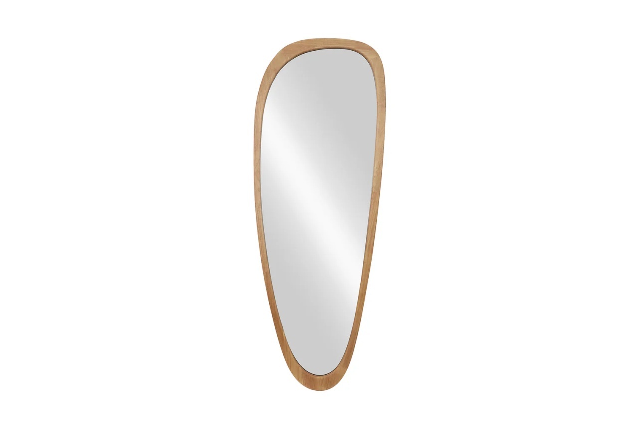 oglinda decorativa Oglinda ovala maro deschis din lemn 61x165 cm Organic The Home Collection