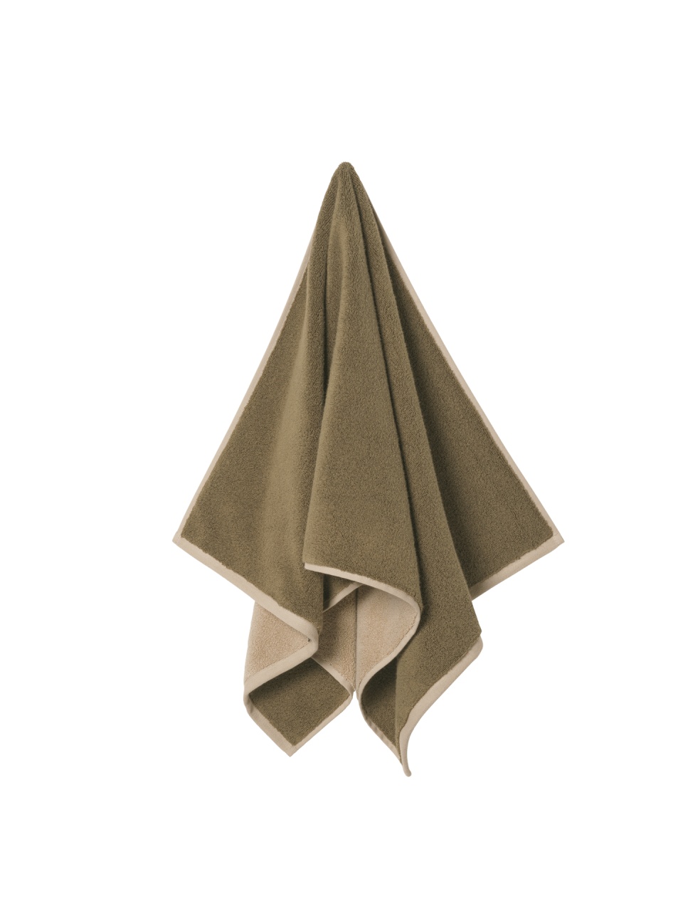 Towels Prosop crem/verde oliv din bumbac 70x140 cm Ekko Ferm Living