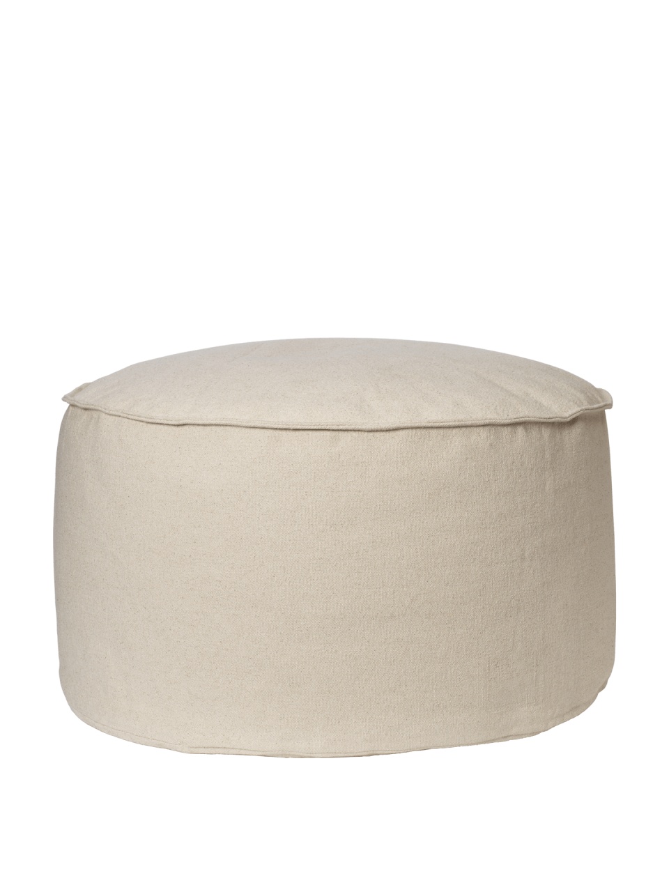 Ottomans Puf rotund alb antic din bumbac 80 cm Aun Ferm Living