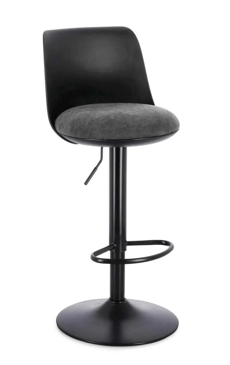 Chairs Scaun bar ajustabil negru din textil Lowell Bizzotto