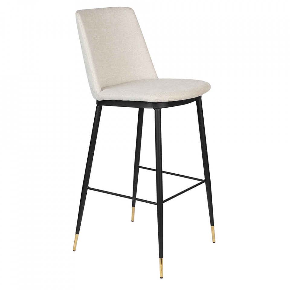 Quiet Object Scaun bar crem/negru din textil Lionel Height Quiet Object