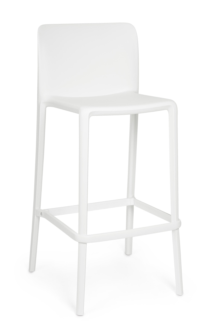 Chairs Scaun bar exterior alb din plastic Chloris Arm Bizzotto