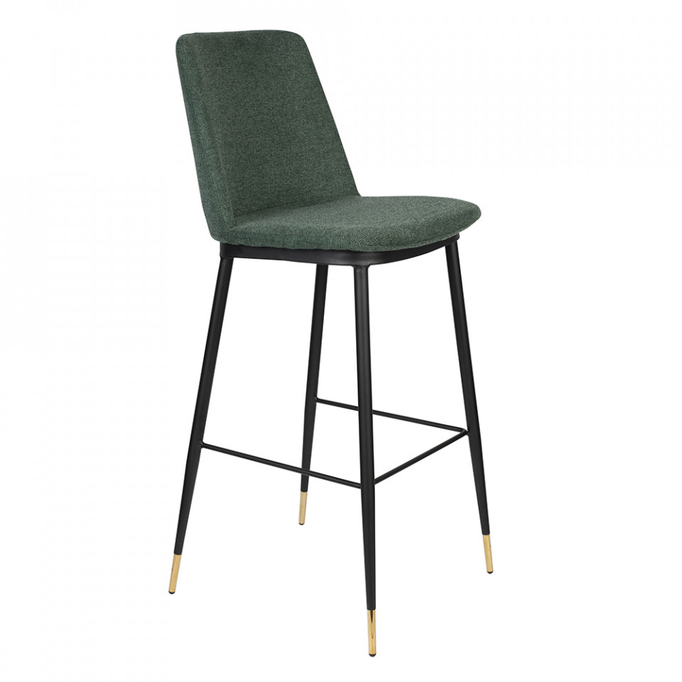 Quiet Object Scaun bar verde/negru din textil Lionel Height Quiet Object