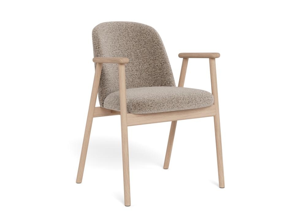 Chairs Scaun dining bej/maro deschis din textil Leo Monza Actona Company