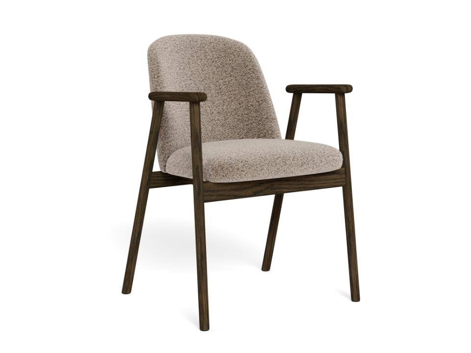 Chairs Scaun dining bej/maro inchis din textil Leo Monza Actona Company
