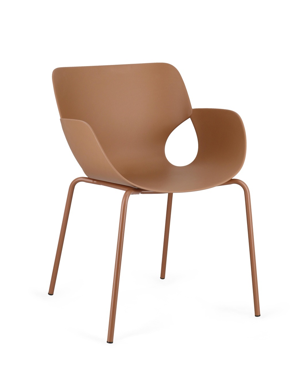 Outdoor Furniture Scaun dining exterior maro caramel din plastic Lennox Bizzotto