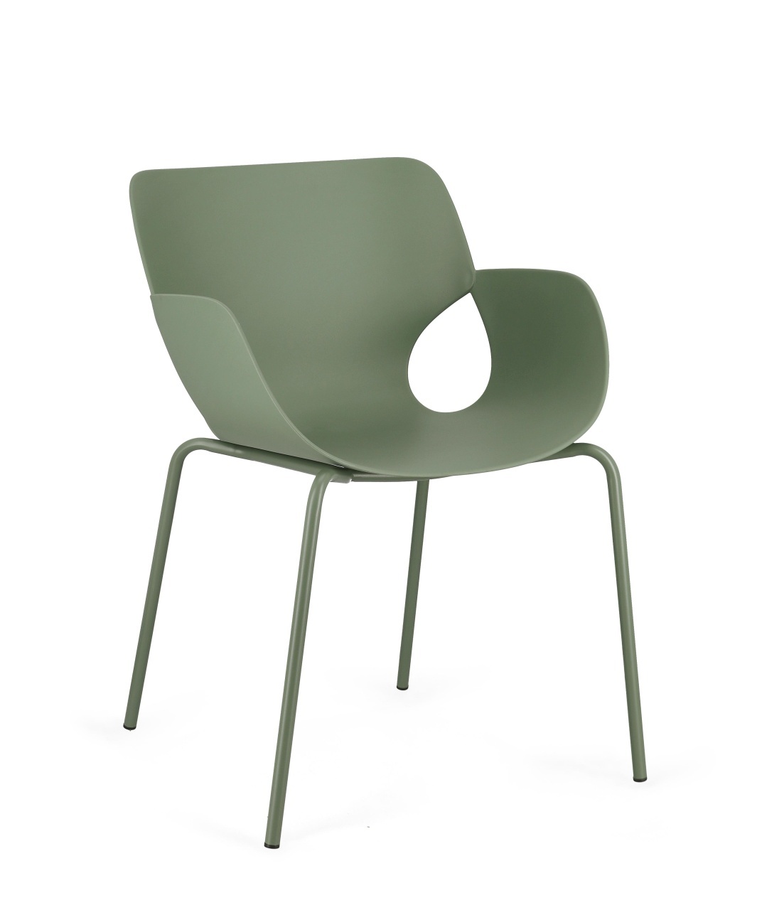 Outdoor Furniture Scaun dining exterior verde din plastic Lennox Bizzotto