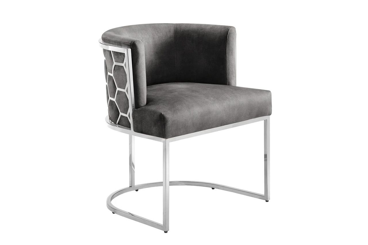scaun verde catifea Scaun dining gri/argintiu din catifea Elegance The Home Collection