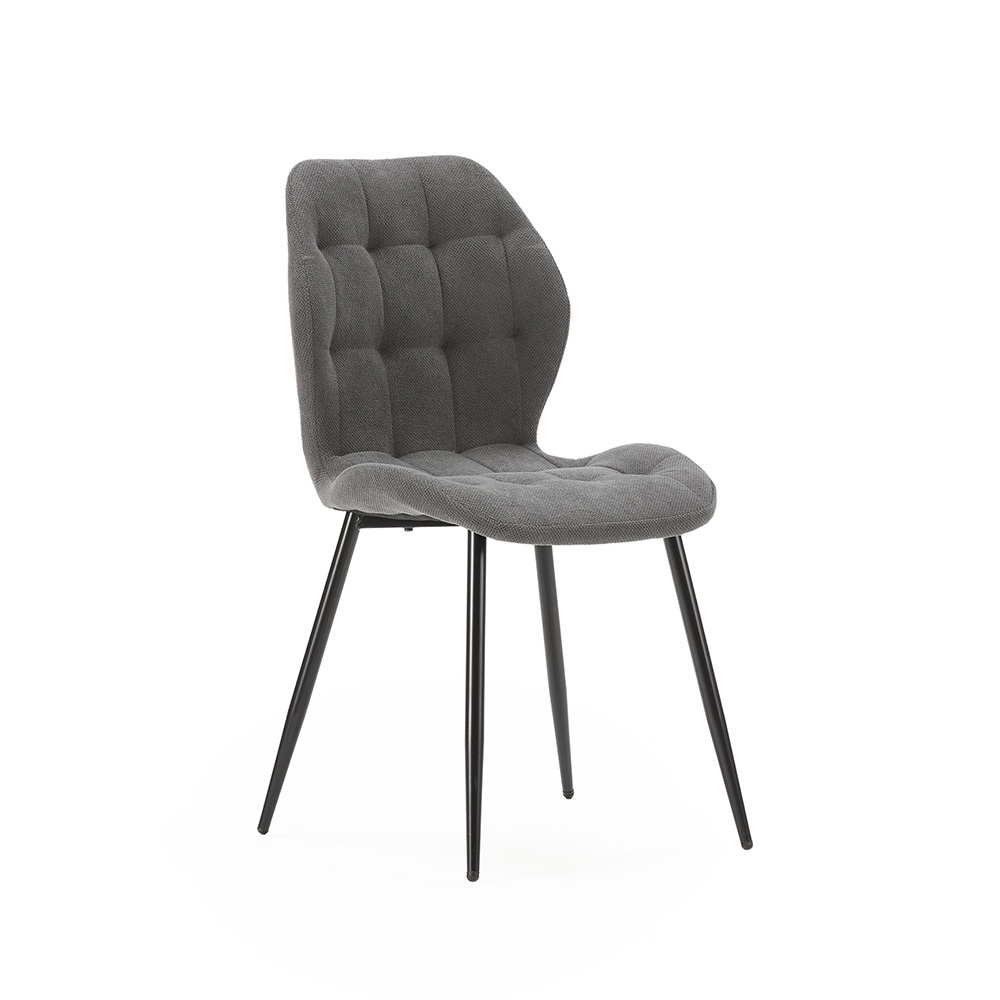 Quiet Object Scaun dining gri inchis din textil Nalu Quiet Object