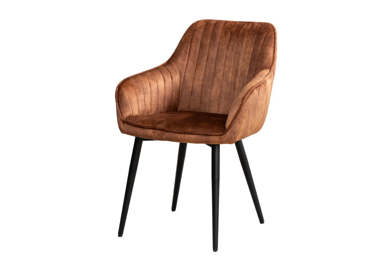 scaun tapitat catifea Scaun dining maro ruginiu din catifea Turin The Home Collection