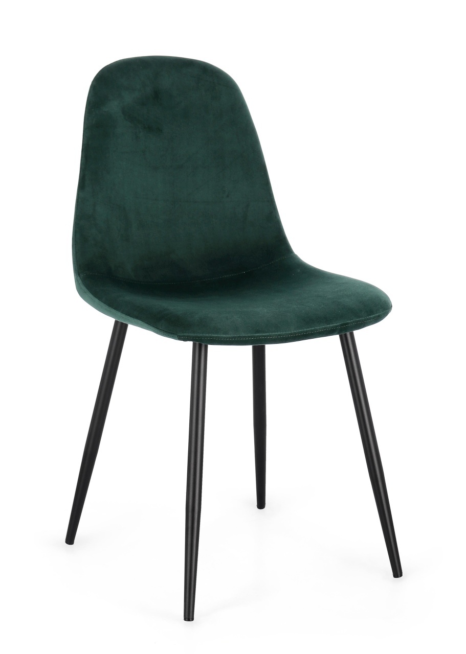Chairs Scaun dining negru/verde inchis din textil Irelia Bizzotto