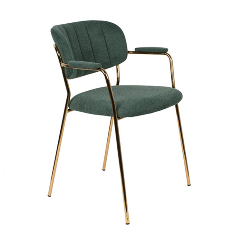 Quiet Object Scaun dining verde inchis/auriu din textil Jolien Quiet Object