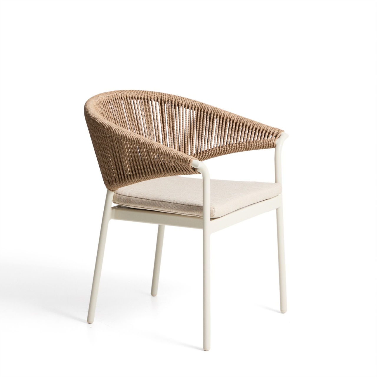 Outdoor Furniture Scaun exterior dining alb antic/bej din metal Zuara Kave Home