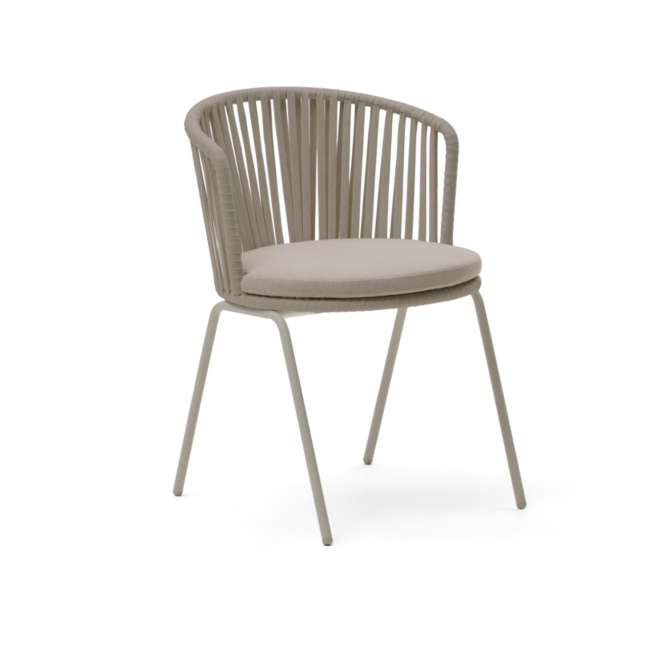 Outdoor Furniture Scaun exterior dining bej din metal Saconca Kave Home