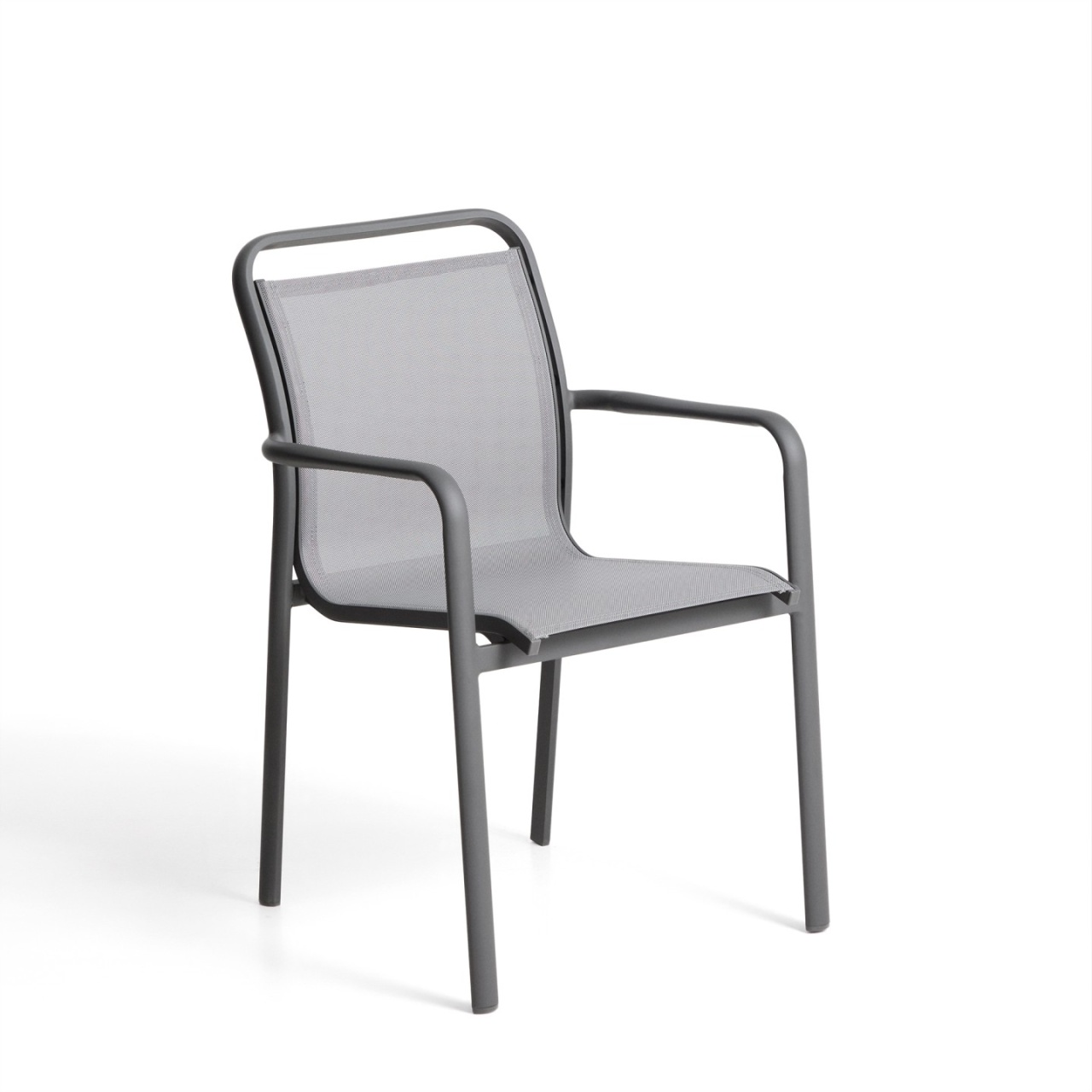 scaun ergonomice Scaun exterior dining gri din metal Luri Kave Home