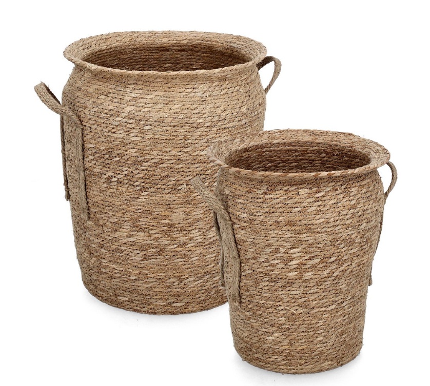 Baskets Set 2 cosuri maro din fibre naturale Hamida Shaped Bizzotto