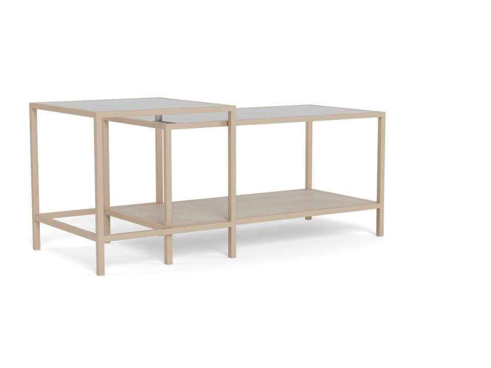 Coffee Tables Set 2 mese de cafea gri din sticla Seaford Style Actona Company