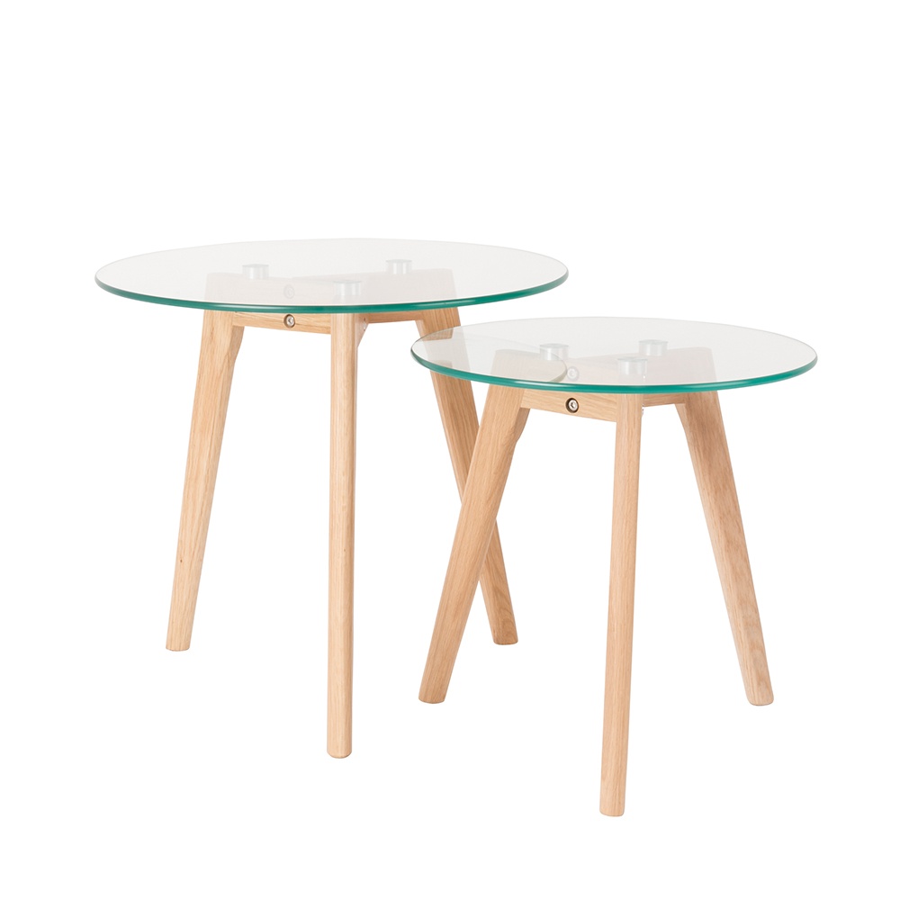 Quiet Object Set 2 mese laterale albe din lemn Bror Quiet Object