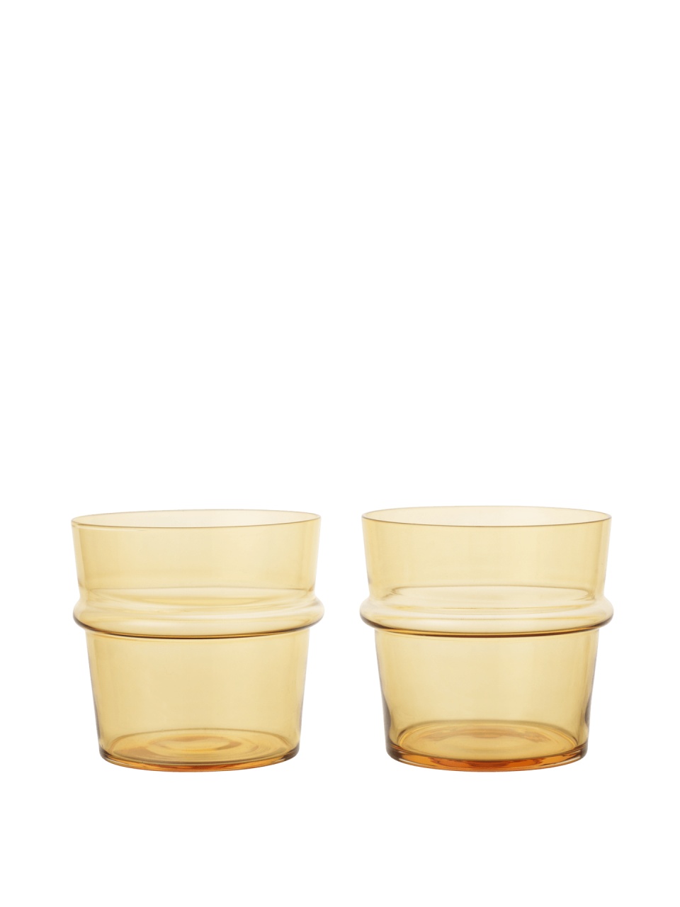 set pahare apa Set 2 pahare galbene din sticla 300 ml Boya Ferm Living