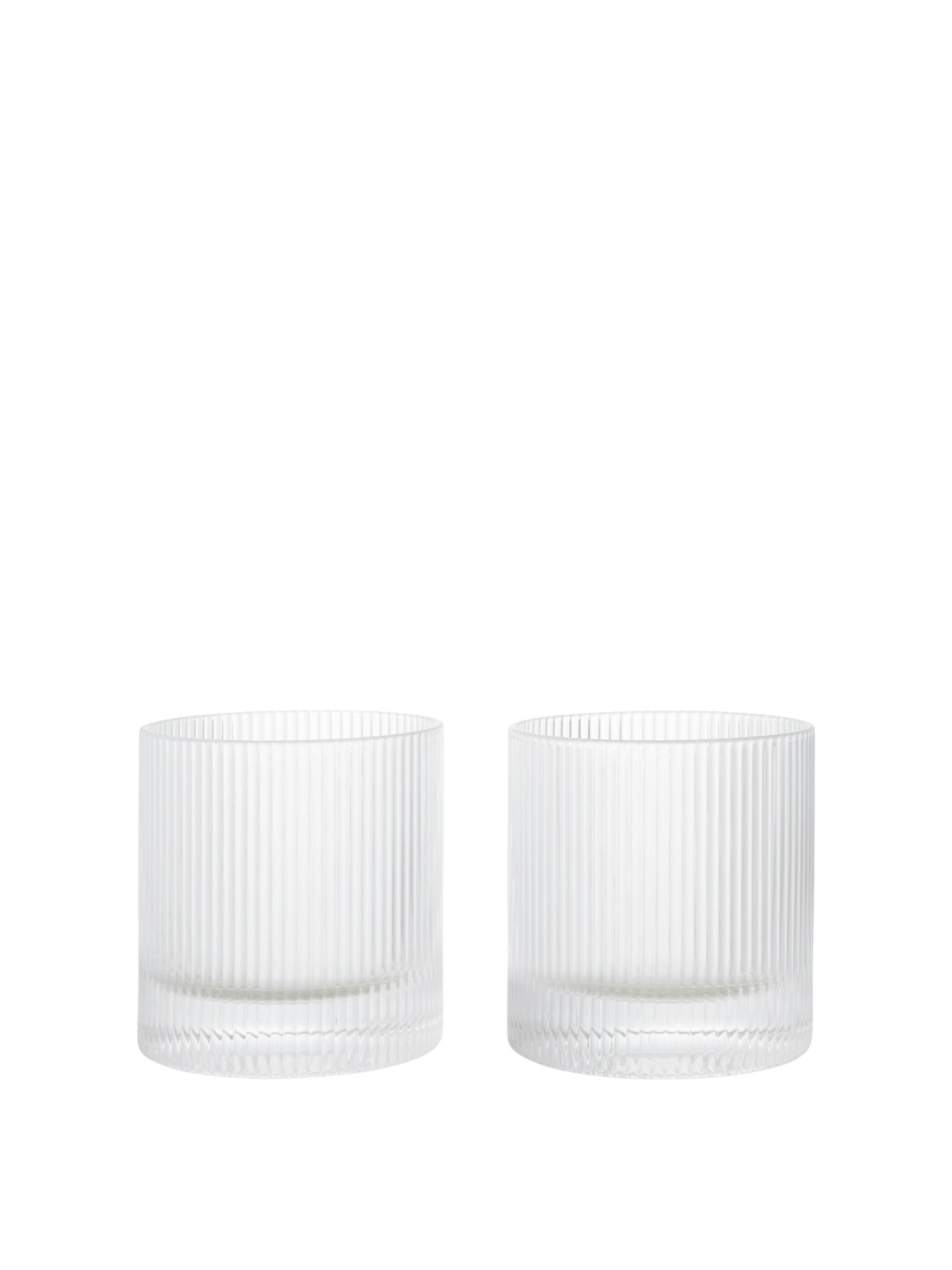 set pahare apa Set 2 pahare transparente din sticla 250 ml Ripple Frosted Ferm Living