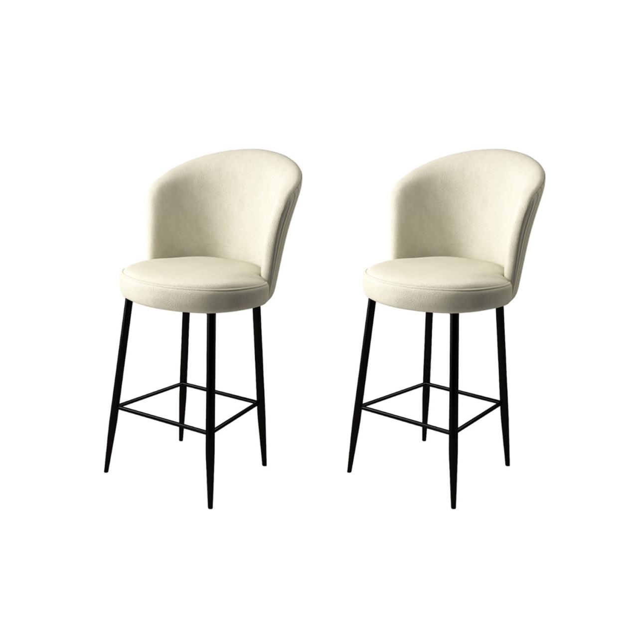 Chairs Set 2 scaune bar crem/negru din textil Fora The Home Collection