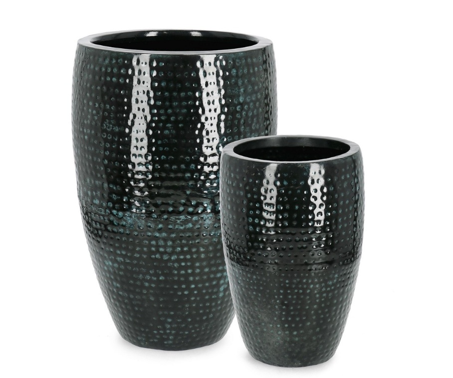 Pots & Planters Set 2 suporturi pentru ghivece negre din metal Nirad Bizzotto