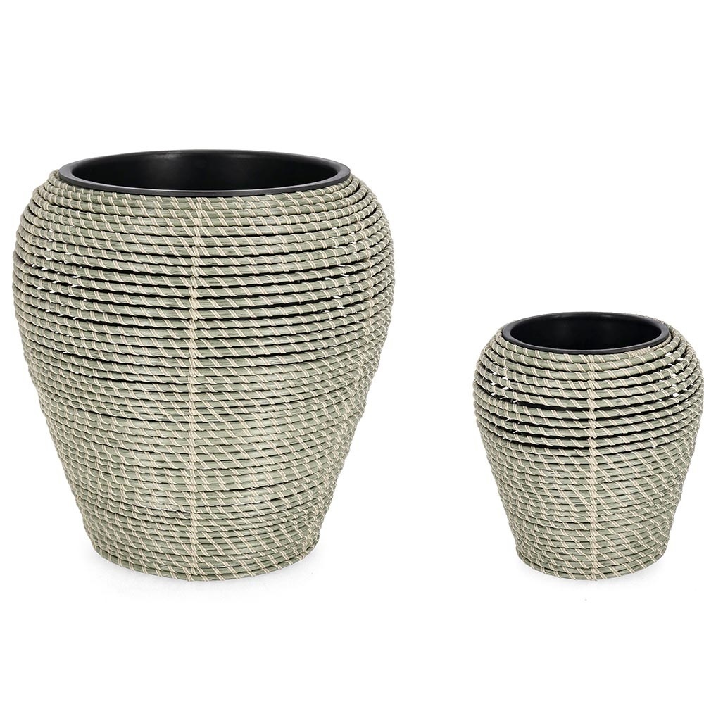 Pots & Planters Set 2 vaze verzi din fibre sintetice Thanh Bizzotto
